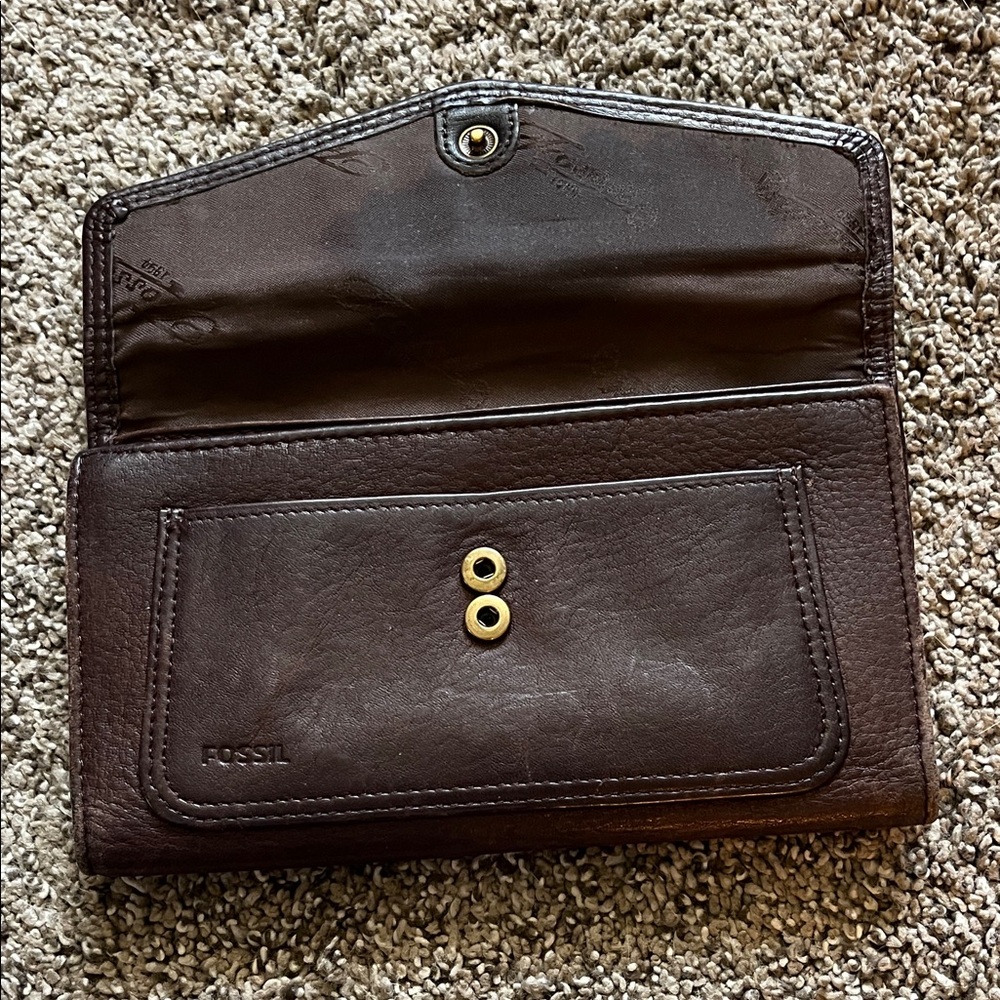 Fossil Dark Brown Leather Wallet - Picture 4 of 9